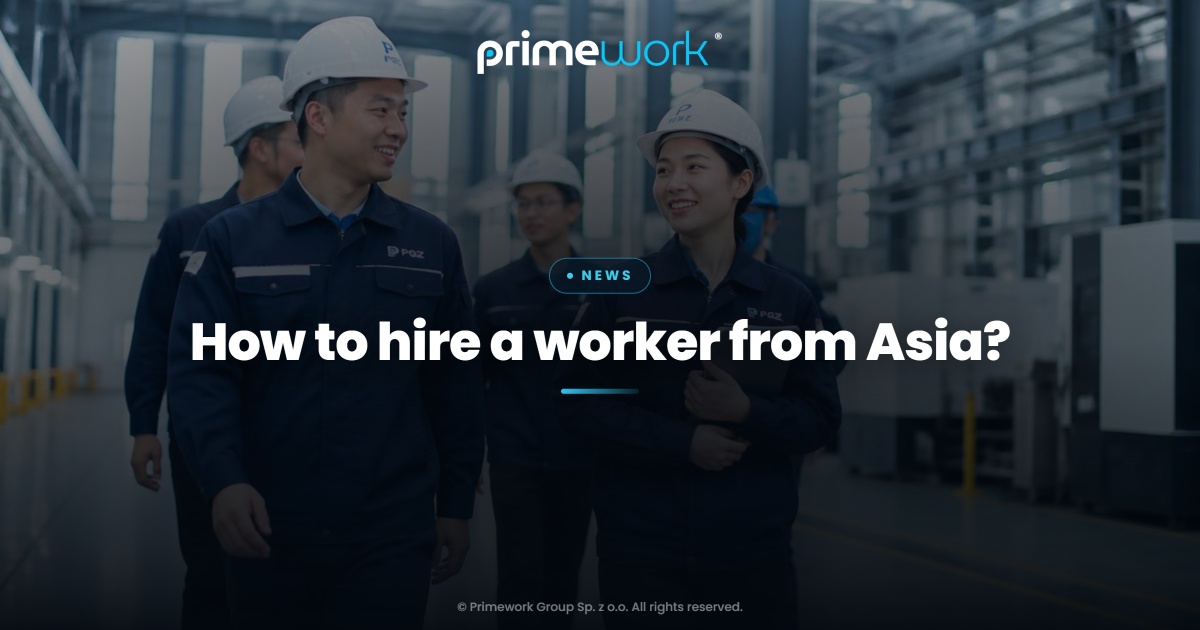 Workers from Asia in work uniforms on a production floor in Poland – Primework Group article graphic
